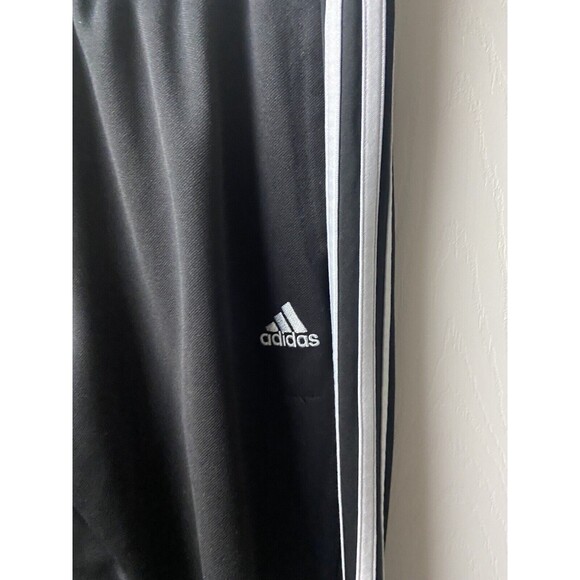 Adidas Sport Running Pants Womens Size S Black White Striped Jogging Pullon - Picture 4 of 7